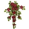 30” Poinsettia And Variegated Holly Artificial Plant (Set Of 2) (Real Touch) -Artificial Flowers Sale artificial 30 poinsettia and variegated holly artificial plant set of 2 real touch nearly natural red 779882