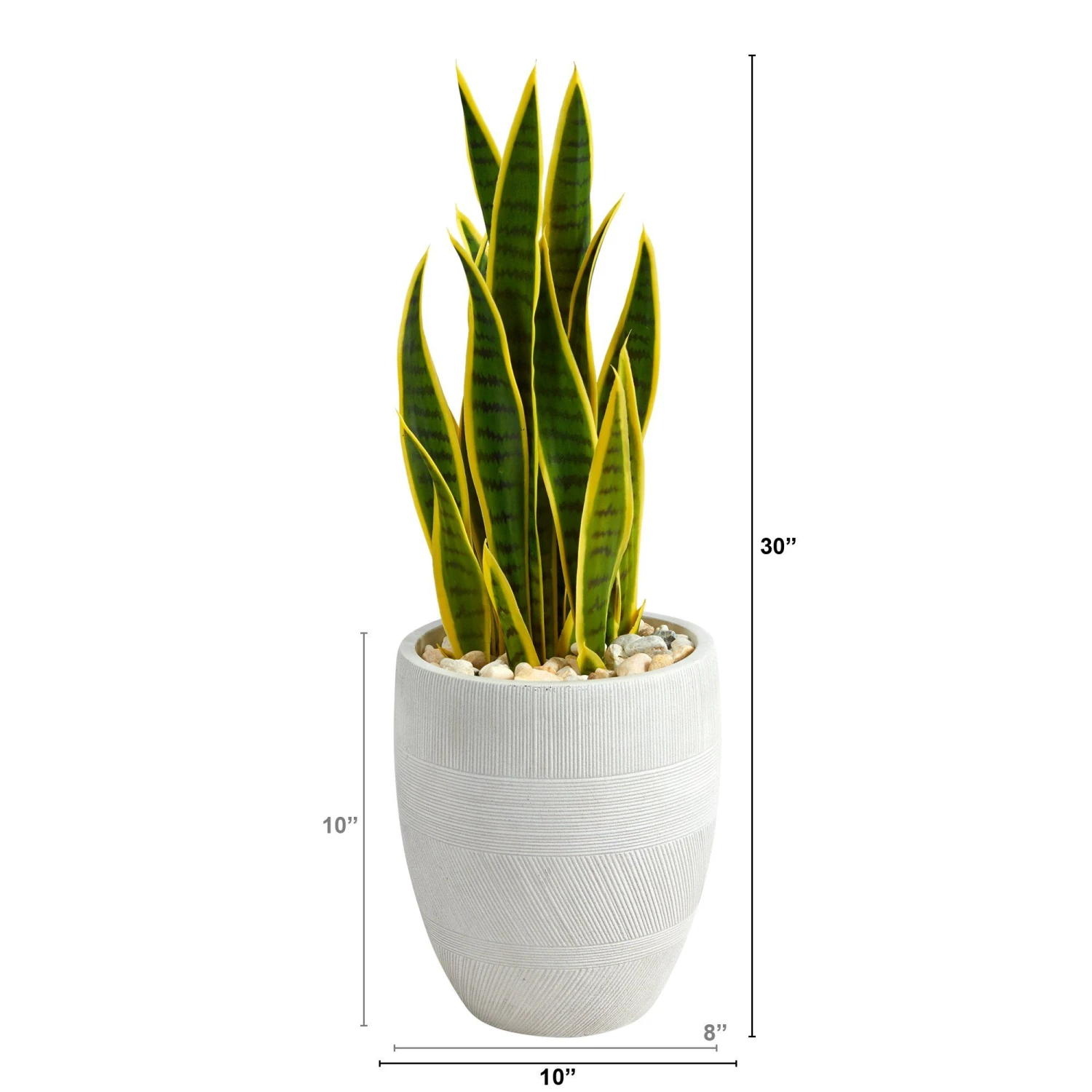 30” Sansevieria Artificial Plant In White Planter 4 30” Sansevieria Artificial Plant In White Planter - Image 2