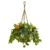 31” Bromeliad & Pothos Artificial Plant In Hanging Basket -Artificial Flowers Sale artificial 31 bromeliad pothos artificial plant in hanging basket nearly natural 457099