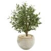 31” Olive Artificial Tree In Bowl Planter -Artificial Flowers Sale artificial 31 olive artificial tree in bowl planter nearly natural 559075