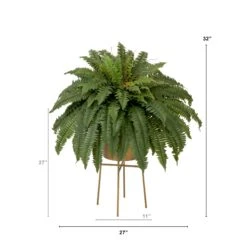 32” Artificial Boston Fern Plant With Metal Planter With Stand DIY KIT -Artificial Flowers Sale artificial 32 artificial boston fern plant with metal planter with stand diy kit plant in planter nearly natural 507658