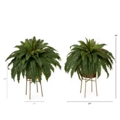 32” Artificial Boston Fern Plant With Metal Planter With Stand DIY KIT - Set Of 2 -Artificial Flowers Sale artificial 32 artificial boston fern plant with metal planter with stand diy kit set of 2 plant in planter nearly natural 192688