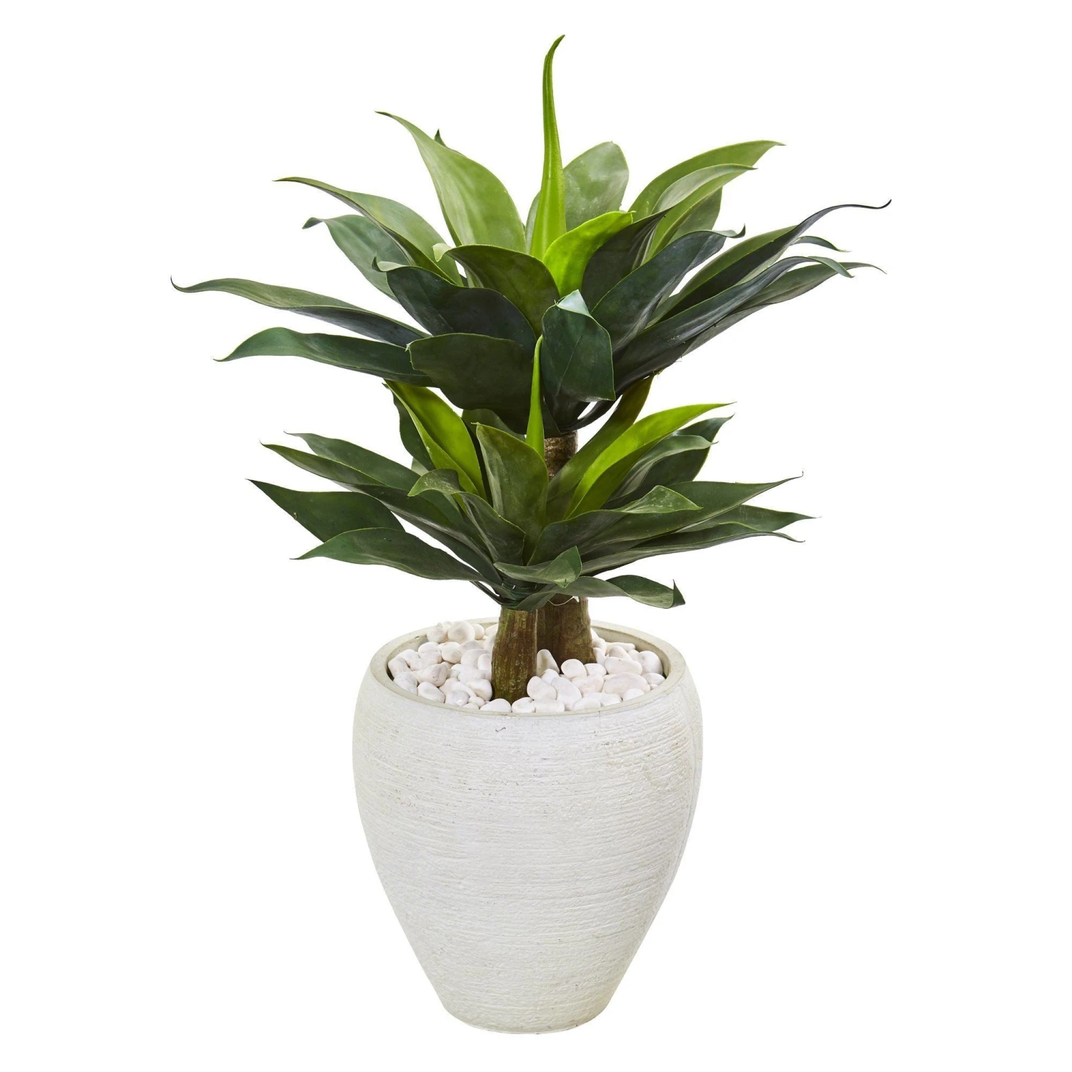 33” Double Agave Succulent Artificial Plant In White Planter 3 33” Double Agave Succulent Artificial Plant In White Planter