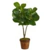 33” Fiddle Leaf Fig Artificial Tree In Basket -Artificial Flowers Sale artificial 33 fiddle leaf fig artificial tree in basket nearly natural 192439