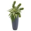 33” Sansevieria And Succulent Artificial Plant In Gray Planter -Artificial Flowers Sale artificial 33 sansevieria and succulent artificial plant in gray planter nearly natural 100870
