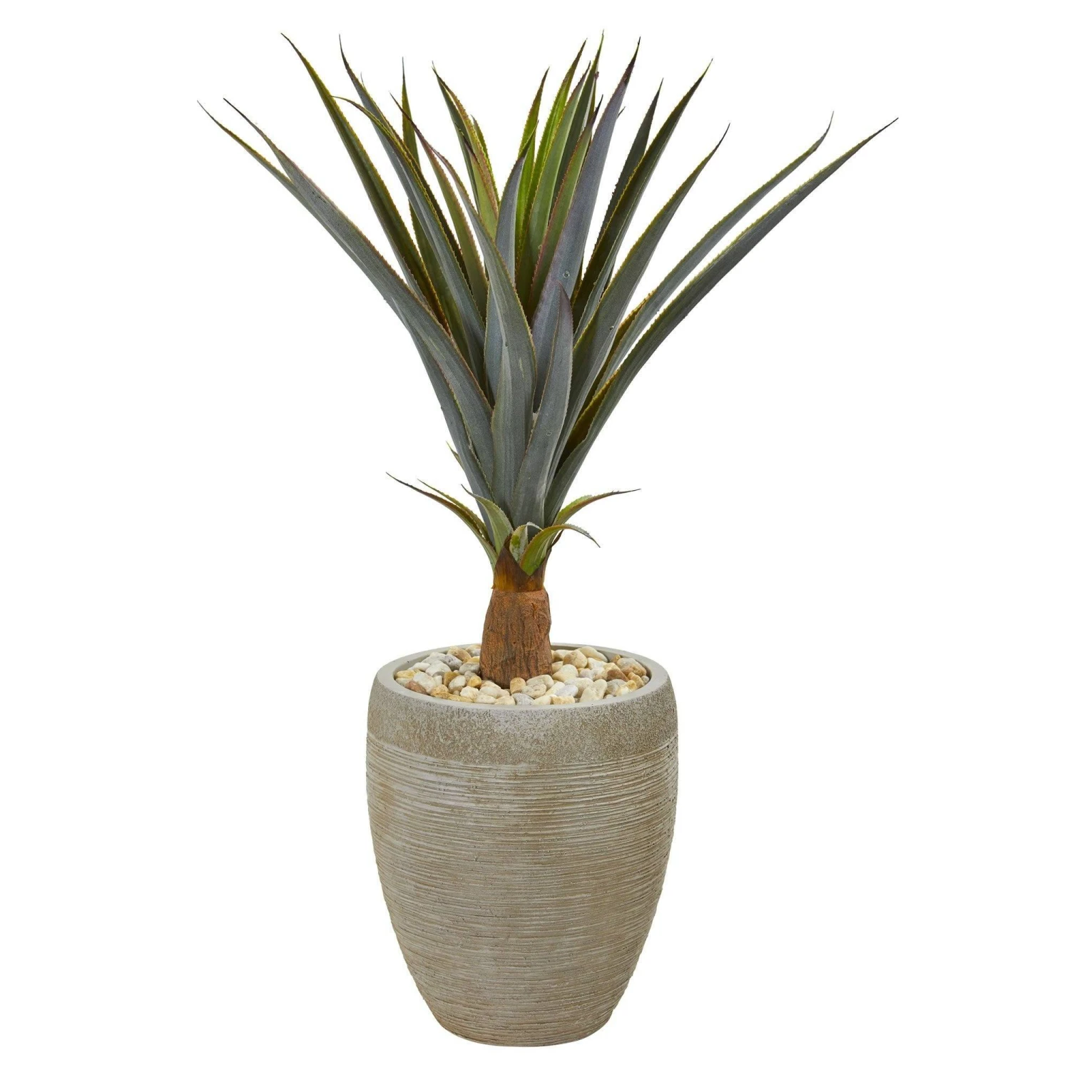 34” Agave Succulent Artificial Plant In Sandstone Planter 3 34” Agave Succulent Artificial Plant In Sandstone Planter
