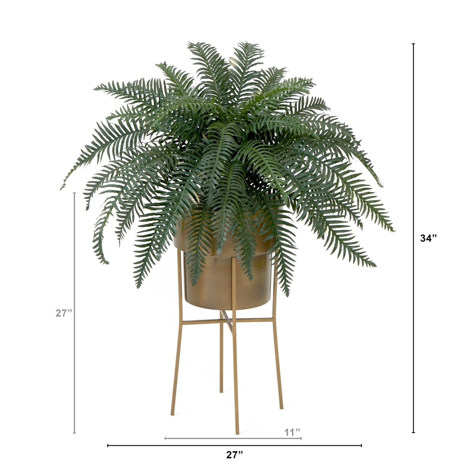 34” Artificial River Fern Plant In Metal Planter With Stand DIY KIT 5 34” Artificial River Fern Plant In Metal Planter With Stand DIY KIT - Image 3