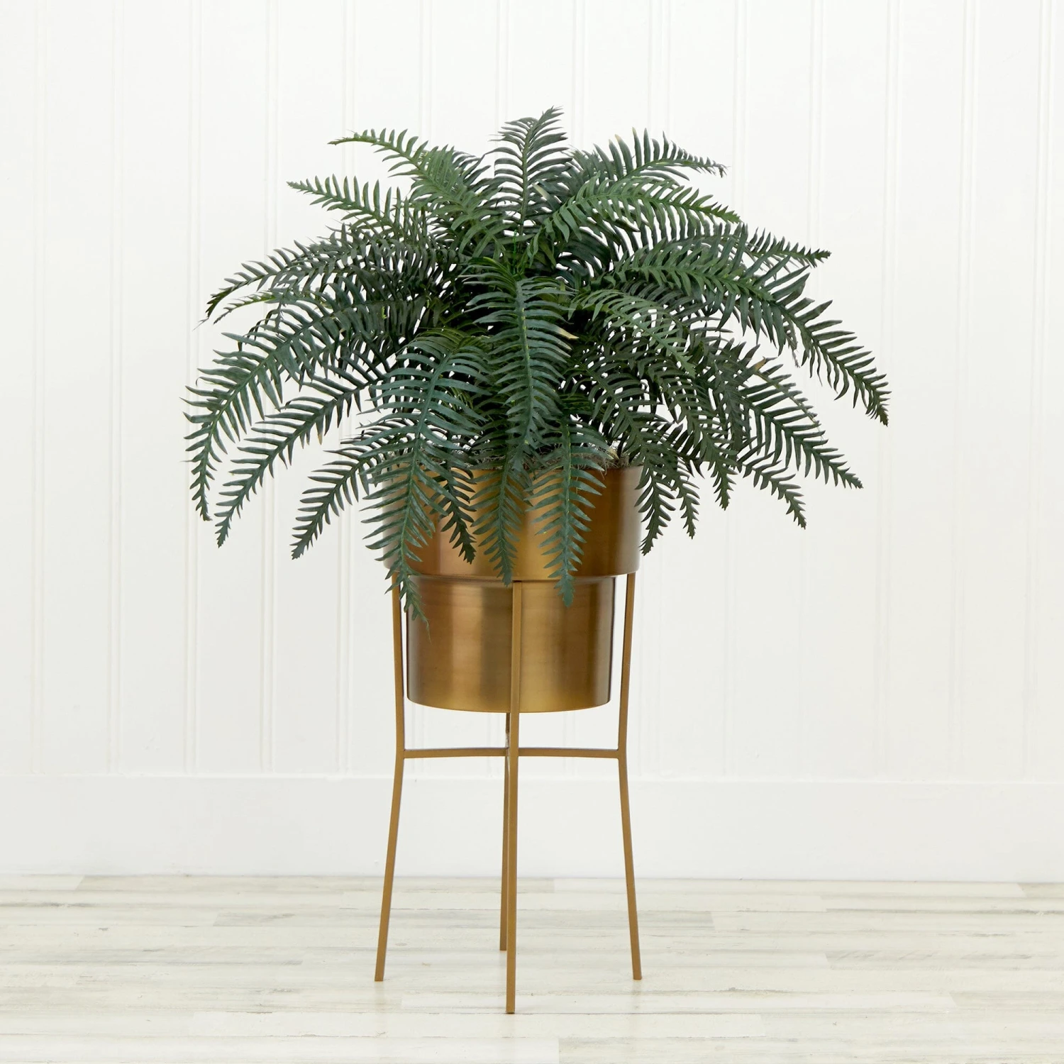 34” Artificial River Fern Plant In Metal Planter With Stand DIY KIT 4 34” Artificial River Fern Plant In Metal Planter With Stand DIY KIT - Image 2