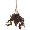 34” Peperomia Artificial Plant In Hanging Basket (Real Touch) -Artificial Flowers Sale artificial 34 peperomia artificial plant in hanging basket real touch nearly natural burgundy 158656