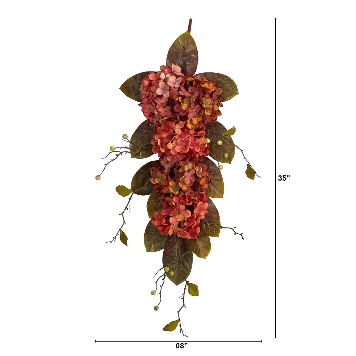 35” Autumn Hydrangea And Berry Artificial Fall Tear Drop 4 35” Autumn Hydrangea And Berry Artificial Fall Tear Drop - Image 2