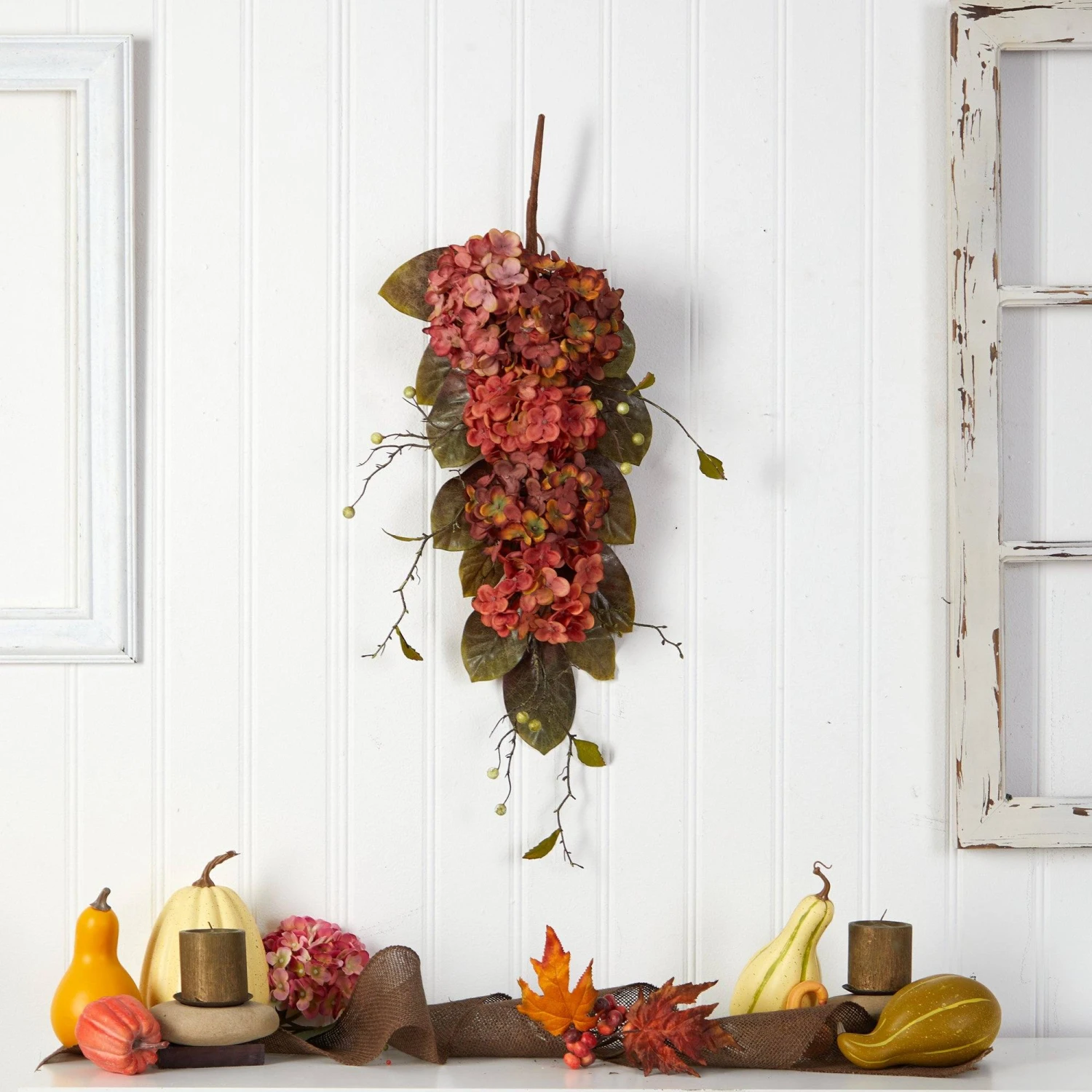 35” Autumn Hydrangea And Berry Artificial Fall Tear Drop 6 35” Autumn Hydrangea And Berry Artificial Fall Tear Drop - Image 4