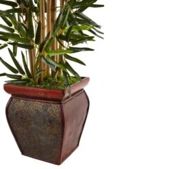 3.5’ Bamboo Tree In Wooden Decorative Planter -Artificial Flowers Sale artificial 35 bamboo tree in wooden decorative planter nearly natural 507402