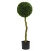 3.5’ Boxwood Artificial Topiary Tree UV Resistant (Indoor/Outdoor) -Artificial Flowers Sale artificial 35 boxwood artificial topiary tree uv resistant indooroutdoor nearly natural 311458