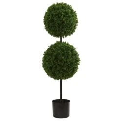 3.5’ Boxwood Double Ball Artificial Topiary Tree UV Resistant (Indoor/Outdoor)