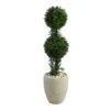 3.5’ Boxwood Double Ball Topiary Artificial Tree In Sand Colored Planter (Indoor/Outdoor) 1 3.5’ Boxwood Double Ball Topiary Artificial Tree In Sand Colored Planter (Indoor/Outdoor) -Artificial Flowers Sale artificial 35 boxwood double ball topiary artificial tree in sand colored planter indooroutdoor nearly natural 997009