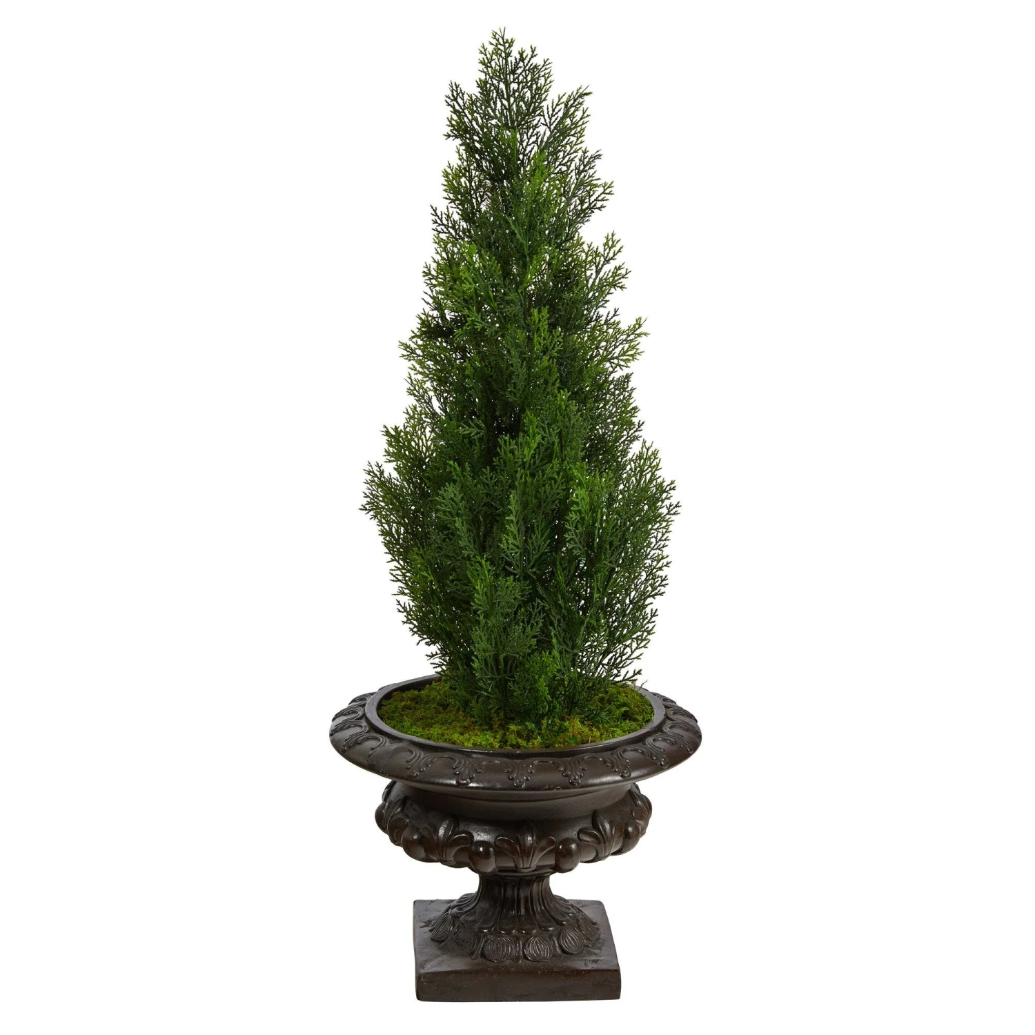 3.5’ Mini Cedar Artificial Pine Tree In Iron Colored Urn UV Resistant (Indoor/Outdoor) 3 3.5’ Mini Cedar Artificial Pine Tree In Iron Colored Urn UV Resistant (Indoor/Outdoor)