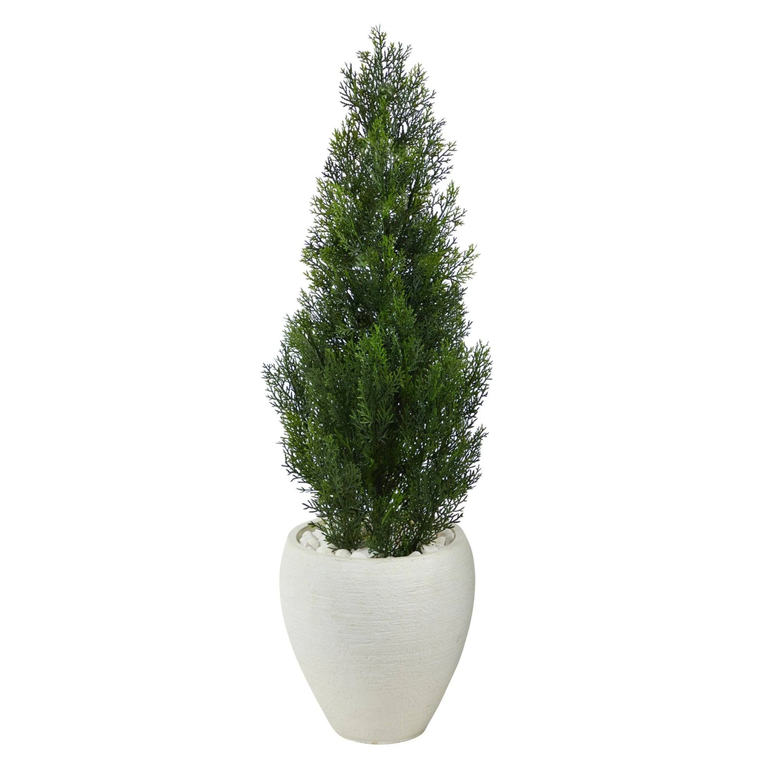 3.5’ Mini Cedar Artificial Pine Tree In White Planter (Indoor/Outdoor) 3 3.5’ Mini Cedar Artificial Pine Tree In White Planter (Indoor/Outdoor)