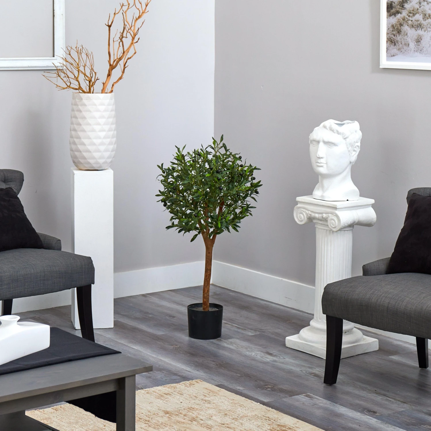 3.5’ Olive Artificial Tree In Nursery Planter 5 3.5’ Olive Artificial Tree In Nursery Planter - Image 3