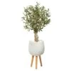 3.5’ Olive Artificial Tree In White Planter With Stand -Artificial Flowers Sale artificial 35 olive artificial tree in white planter with stand nearly natural 880747
