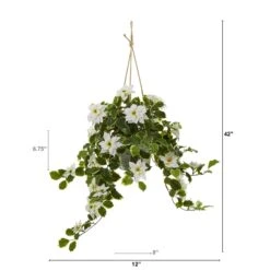 3.5’ Poinsettia And Variegated Holly Artificial Plant In Hanging Metal Bucket (Real Touch) -Artificial Flowers Sale artificial 35 poinsettia and variegated holly artificial plant in hanging metal bucket real touch nearly natural 619551