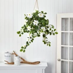 3.5’ Poinsettia And Variegated Holly Artificial Plant In Hanging Metal Bucket (Real Touch) -Artificial Flowers Sale artificial 35 poinsettia and variegated holly artificial plant in hanging metal bucket real touch nearly natural 879885