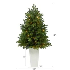 3.5’ Washington Fir Artificial Christmas Tree With 50 Clear Lights In Tower Planter 21 3.5’ Washington Fir Artificial Christmas Tree With 50 Clear Lights In Tower Planter -Artificial Flowers Sale artificial 35 washington fir artificial christmas tree with 50 clear lights in tower planter nearly natural 471004