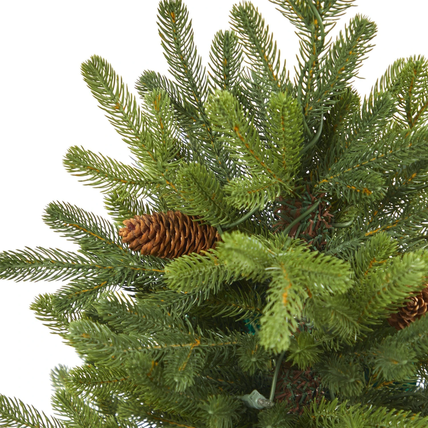 3.5’ Yukon Mountain Fir Artificial Christmas Tree With 50 Clear Lights And Pine Cones In Bronze Metal Planter 7 3.5’ Yukon Mountain Fir Artificial Christmas Tree With 50 Clear Lights And Pine Cones In Bronze Metal Planter - Image 5