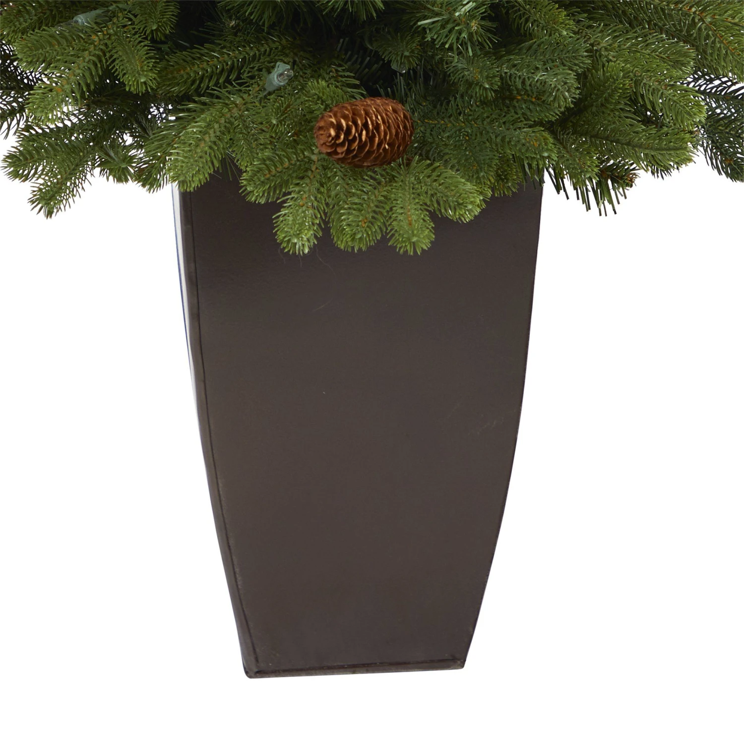 3.5’ Yukon Mountain Fir Artificial Christmas Tree With 50 Clear Lights And Pine Cones In Bronze Metal Planter 8 3.5’ Yukon Mountain Fir Artificial Christmas Tree With 50 Clear Lights And Pine Cones In Bronze Metal Planter - Image 6