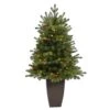 3.5’ Yukon Mountain Fir Artificial Christmas Tree With 50 Clear Lights And Pine Cones In Bronze Metal Planter -Artificial Flowers Sale artificial 35 yukon mountain fir artificial christmas tree with 50 clear lights and pine cones in bronze metal planter nearly natural 967811