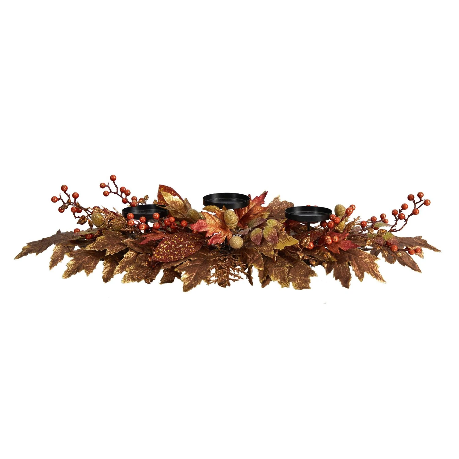 36” Autumn Maple Leaves And Berries Fall Harvest Candelabrum Arrangement 3 36” Autumn Maple Leaves And Berries Fall Harvest Candelabrum Arrangement