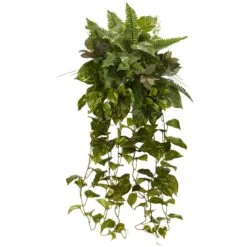 36” Mixed Greens Hanging Artificial Plant (Set Of 2)