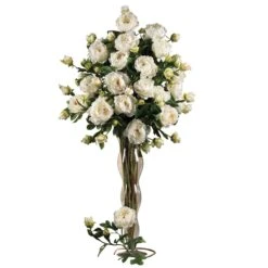 38.5" Peony W/Leaves Stem (Set Of 12)" -Artificial Flowers Sale artificial 385 peony wleaves stem set of 12 nearly natural 375324