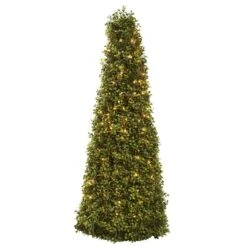 39” Boxwood Cone W/Lights