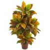 39” Croton Artificial Plant (Real Touch) -Artificial Flowers Sale artificial 39 croton artificial plant real touch nearly natural 560376