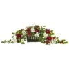 39” Poinsettia And Variegated Holly Artificial Plant In Decorative Planter (Real Touch) -Artificial Flowers Sale artificial 39 poinsettia and variegated holly artificial plant in decorative planter real touch nearly natural 780573