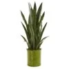 39” Sansevieria Artificial Plant In Metal Planter -Artificial Flowers Sale artificial 39 sansevieria artificial plant in metal planter nearly natural 404488