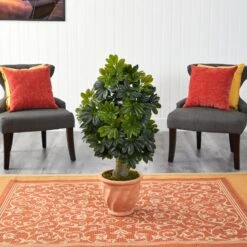 39” Schefflera Artificial Tree In Terra-Cotta Planter (Real Touch) -Artificial Flowers Sale artificial 39 schefflera artificial tree in terra cotta planter real touch nearly natural 177589