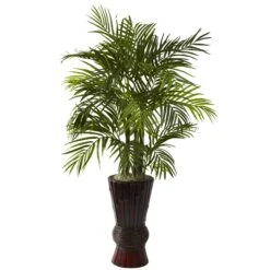 4’ Areca W/Bamboo Planter