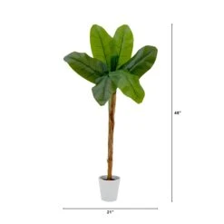 4' Artificial Banana Tree In Decorative Planter -Artificial Flowers Sale artificial 4 artificial banana tree in decorative planter plant in planter nearly natural 535356