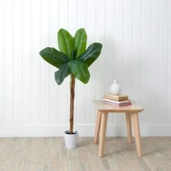 4' Artificial Banana Tree In Decorative Planter -Artificial Flowers Sale artificial 4 artificial banana tree in decorative planter plant in planter nearly natural 653803