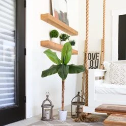 4' Artificial Banana Tree In Decorative Planter -Artificial Flowers Sale artificial 4 artificial banana tree in decorative planter plant in planter nearly natural 918194