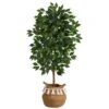 4’ Artificial Ficus Tree With Handmade Jute & Cotton Basket With Tassels -Artificial Flowers Sale artificial 4 artificial ficus tree with handmade jute cotton basket with tassels plant in planter nearly natural 901103