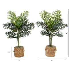 4' Artificial Paradise Palm Tree With Handmade Jute & Cotton Basket With Tassels DIY KIT - Set Of 2 -Artificial Flowers Sale artificial 4 artificial paradise palm tree with handmade jute cotton basket with tassels diy kit set of 2 plant in planter nearly natural 441267