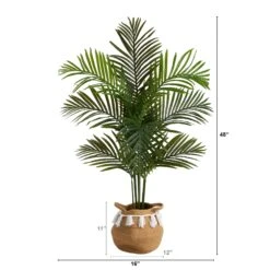 4’ Artificial Paradise Palm Tree With Handmade Jute & Cotton Basket With Tassels -Artificial Flowers Sale artificial 4 artificial paradise palm tree with handmade jute cotton basket with tassels plant in planter nearly natural 953819