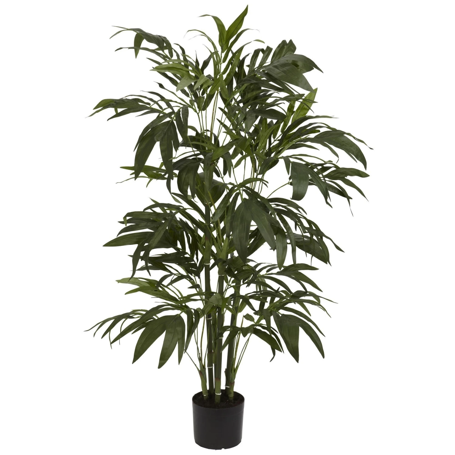 4' Green Bamboo Palm Artificial Silk Tree 3 4' Green Bamboo Palm Artificial Silk Tree