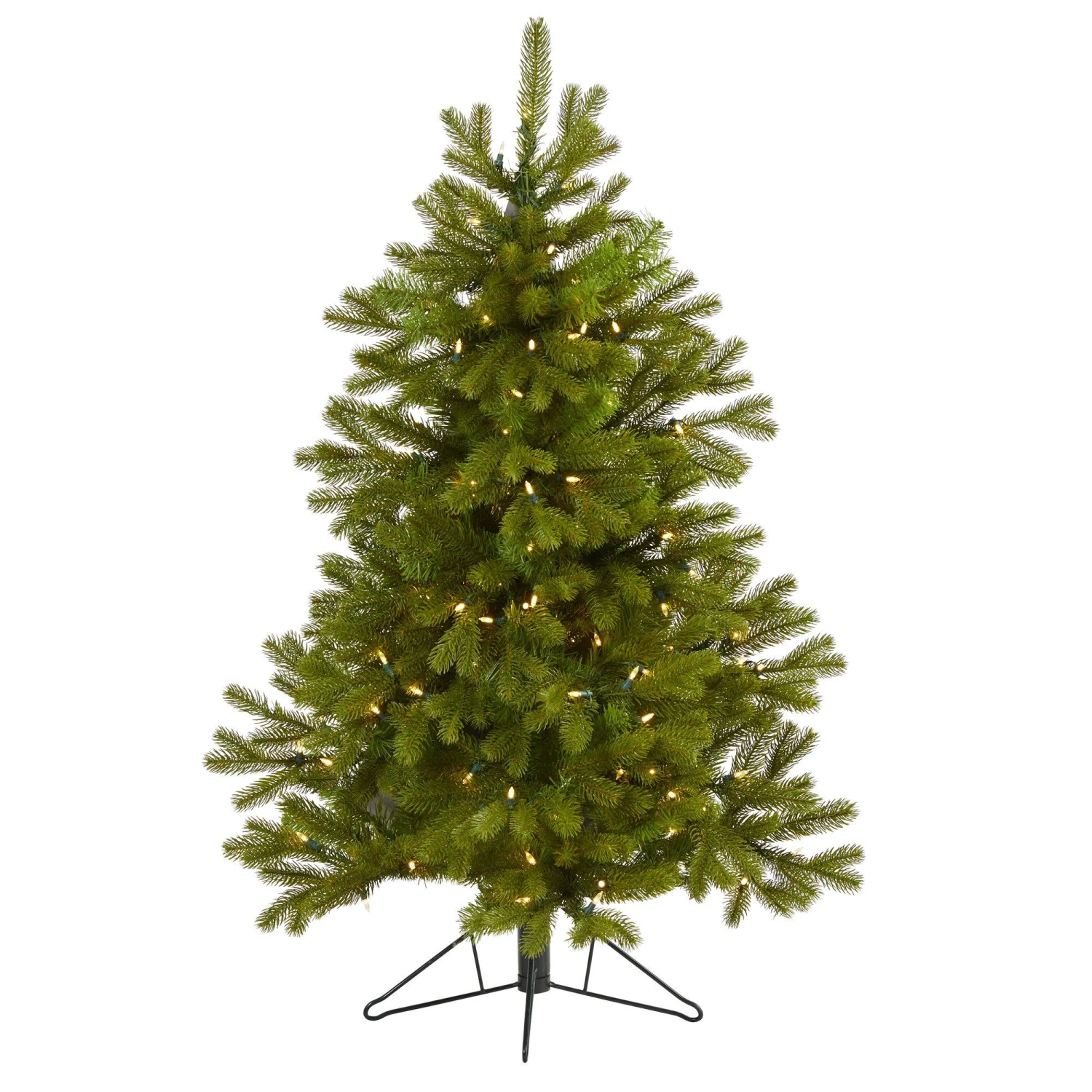 4' Cambridge Spruce Flat Back Artificial Christmas Tree With 100 Warm White (Multifunction) LED Lights And 221 Bendable Branches 3 4' Cambridge Spruce Flat Back Artificial Christmas Tree With 100 Warm White (Multifunction) LED Lights And 221 Bendable Branches