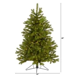 4' Cambridge Spruce Flat Back Artificial Christmas Tree With 100 Warm White (Multifunction) LED Lights And 221 Bendable Branches 13 4' Cambridge Spruce Flat Back Artificial Christmas Tree With 100 Warm White (Multifunction) LED Lights And 221 Bendable Branches -Artificial Flowers Sale artificial 4 cambridge spruce flat back artificial christmas tree with 100 warm white multifunction led ligh nearly natural 604345