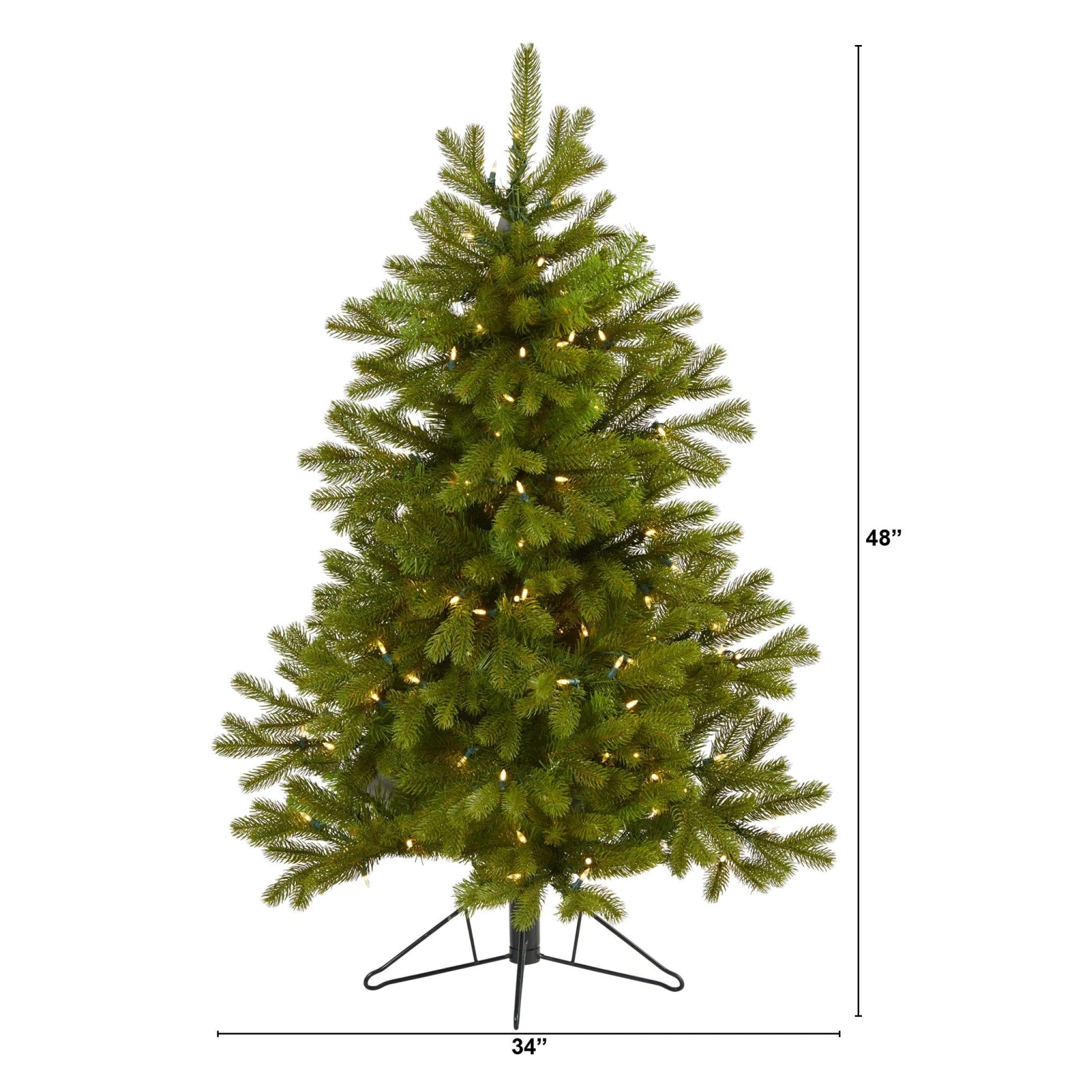 4' Cambridge Spruce Flat Back Artificial Christmas Tree With 100 Warm White (Multifunction) LED Lights And 221 Bendable Branches 4 4' Cambridge Spruce Flat Back Artificial Christmas Tree With 100 Warm White (Multifunction) LED Lights And 221 Bendable Branches - Image 2