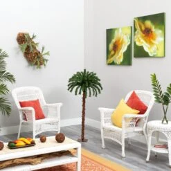 4’ Christmas Palm Artificial Tree With 150 Warm White LED Lights -Artificial Flowers Sale artificial 4 christmas palm artificial tree with 150 warm white led lights nearly natural 471705