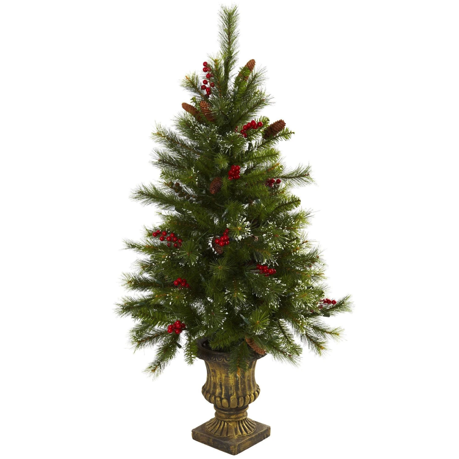 4’ Christmas Tree W/Berries, Pine Cones, LED Lights & Decorative Urn 4 4’ Christmas Tree W/Berries, Pine Cones, LED Lights & Decorative Urn - Image 2